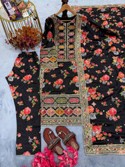 Trendy Black Color Work Anarkali Suit