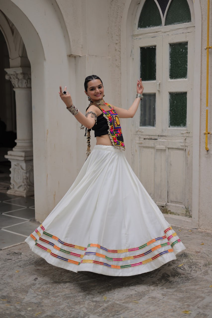 Navratri Wear Black Color Kutchi Gamthi Work Lehenga Choli