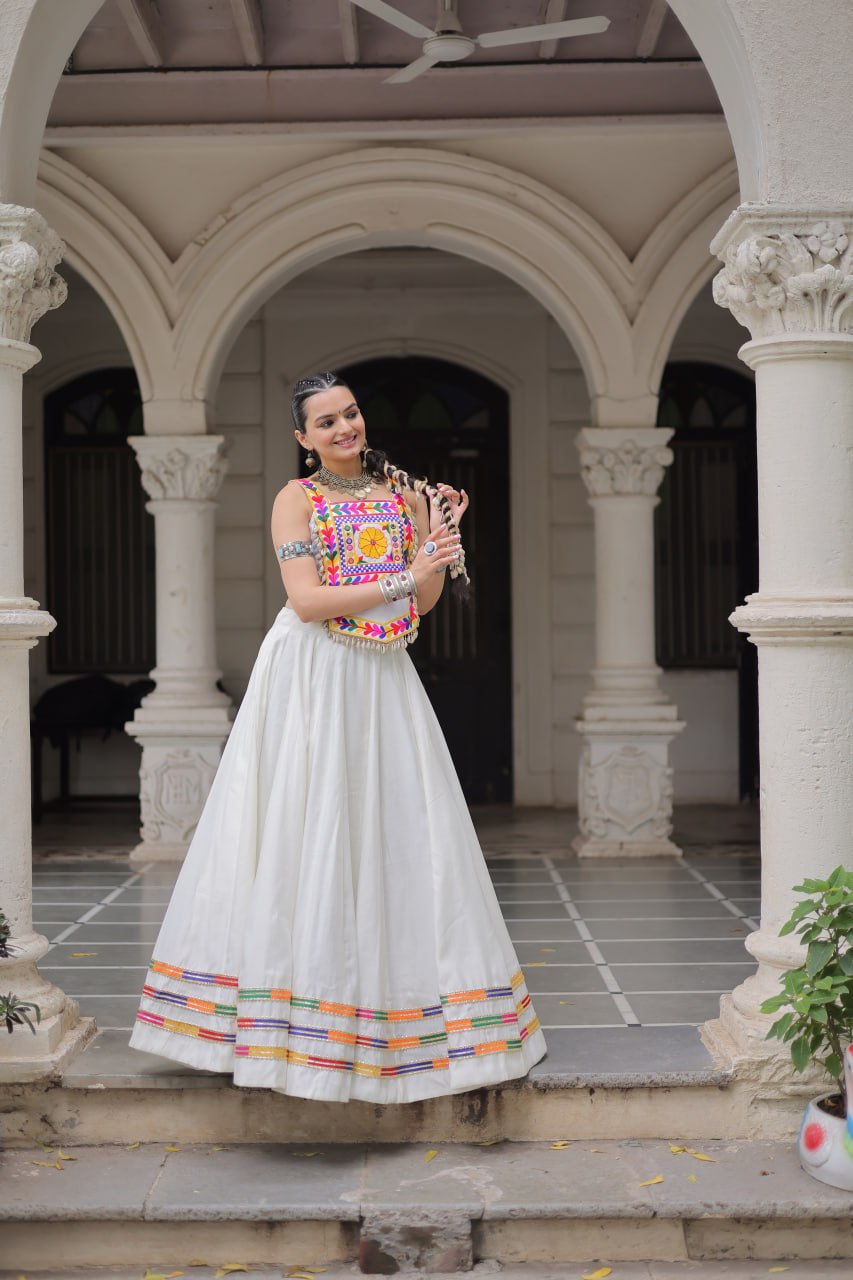 Navratri Wear Black Color Kutchi Gamthi Work Lehenga Choli