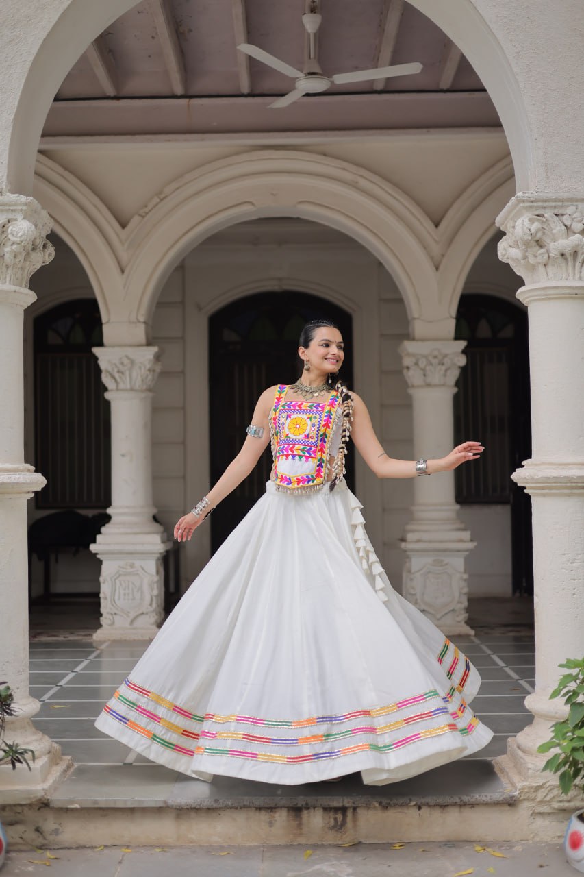 Navratri Wear Black Color Kutchi Gamthi Work Lehenga Choli