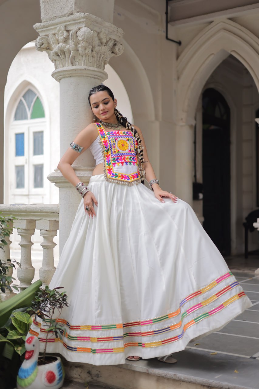 Navratri Wear Black Color Kutchi Gamthi Work Lehenga Choli