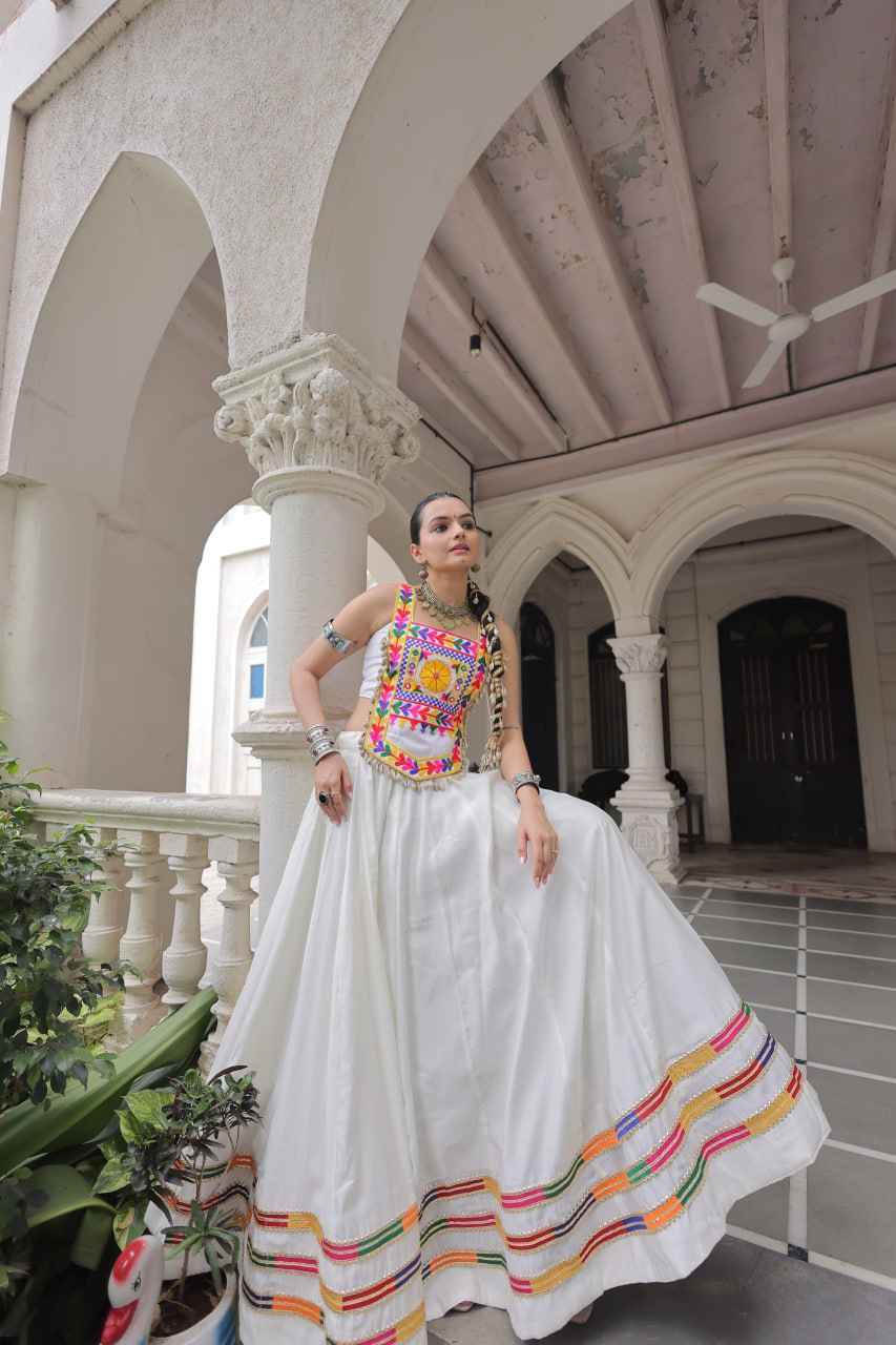 Navratri Wear Black Color Kutchi Gamthi Work Lehenga Choli
