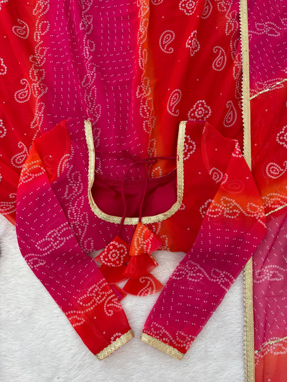 Ravishing Pink Color Digital Printed Georgette Anarkali Suit