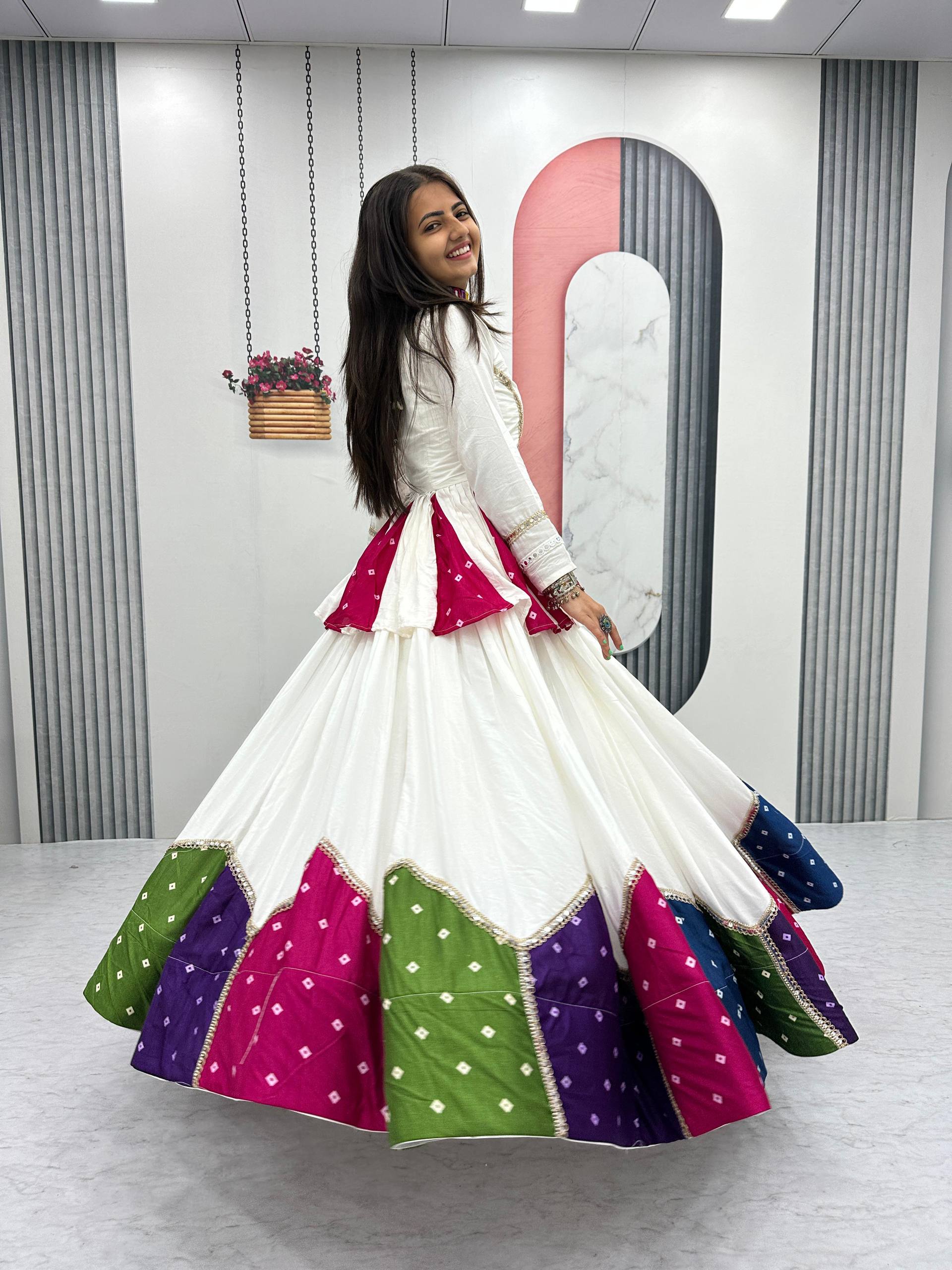 Ravishing White Color Lehenga Choli For Navratri Festival