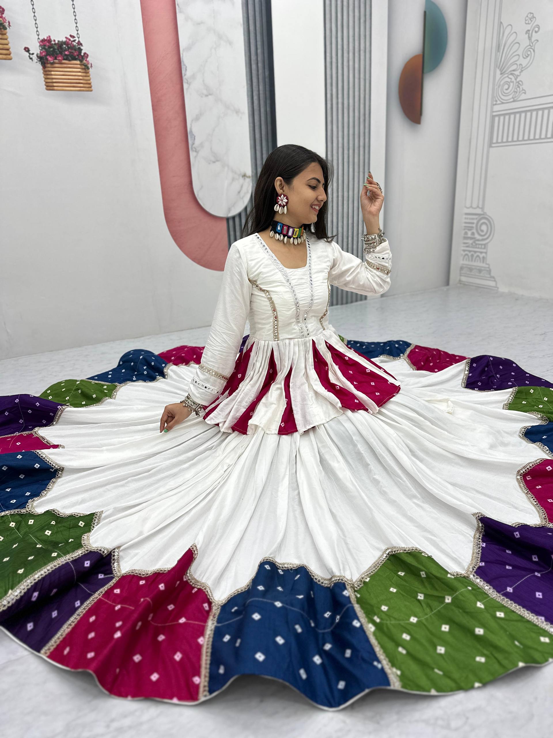 Ravishing White Color Lehenga Choli For Navratri Festival