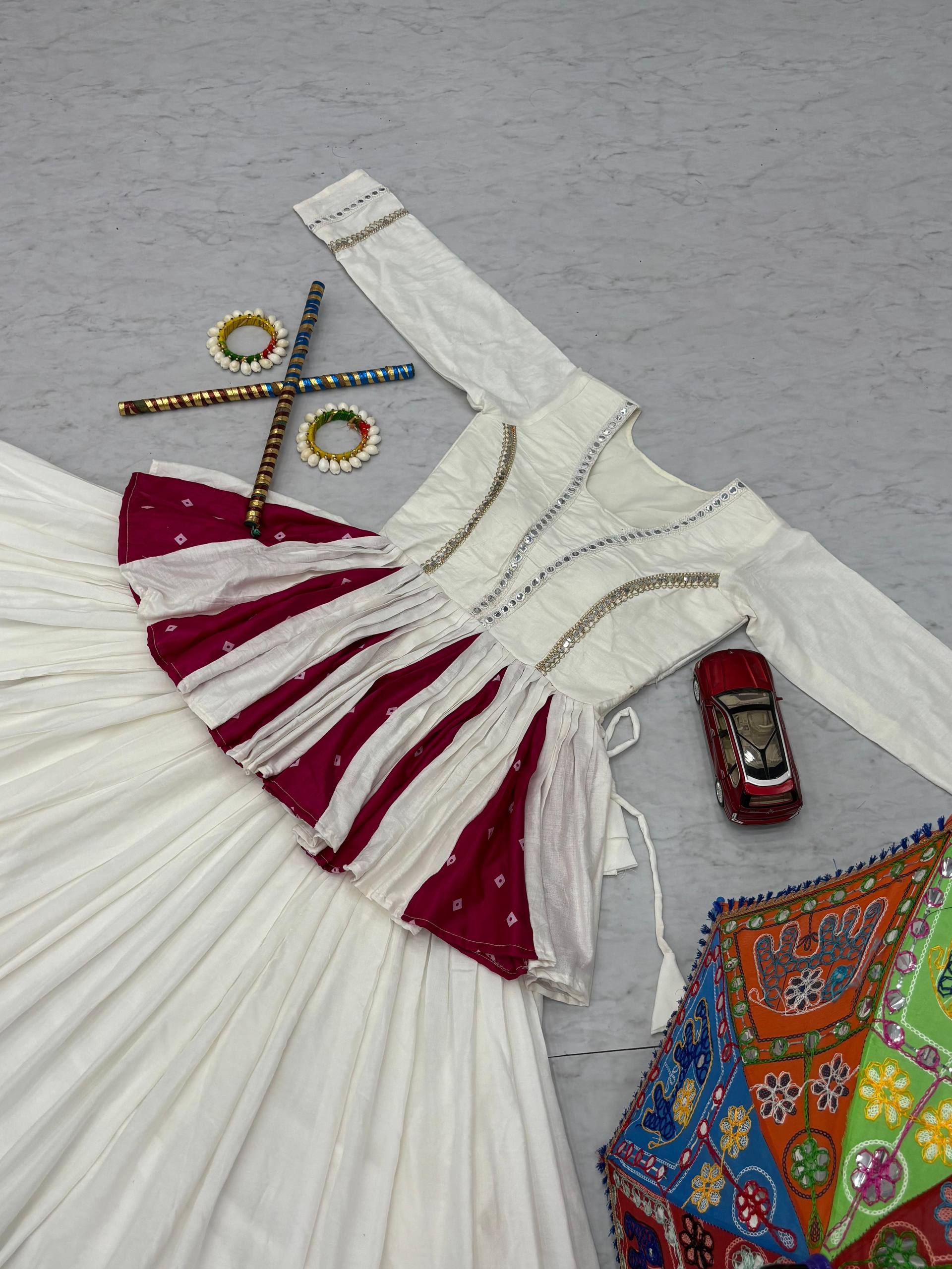 Ravishing White Color Lehenga Choli For Navratri Festival