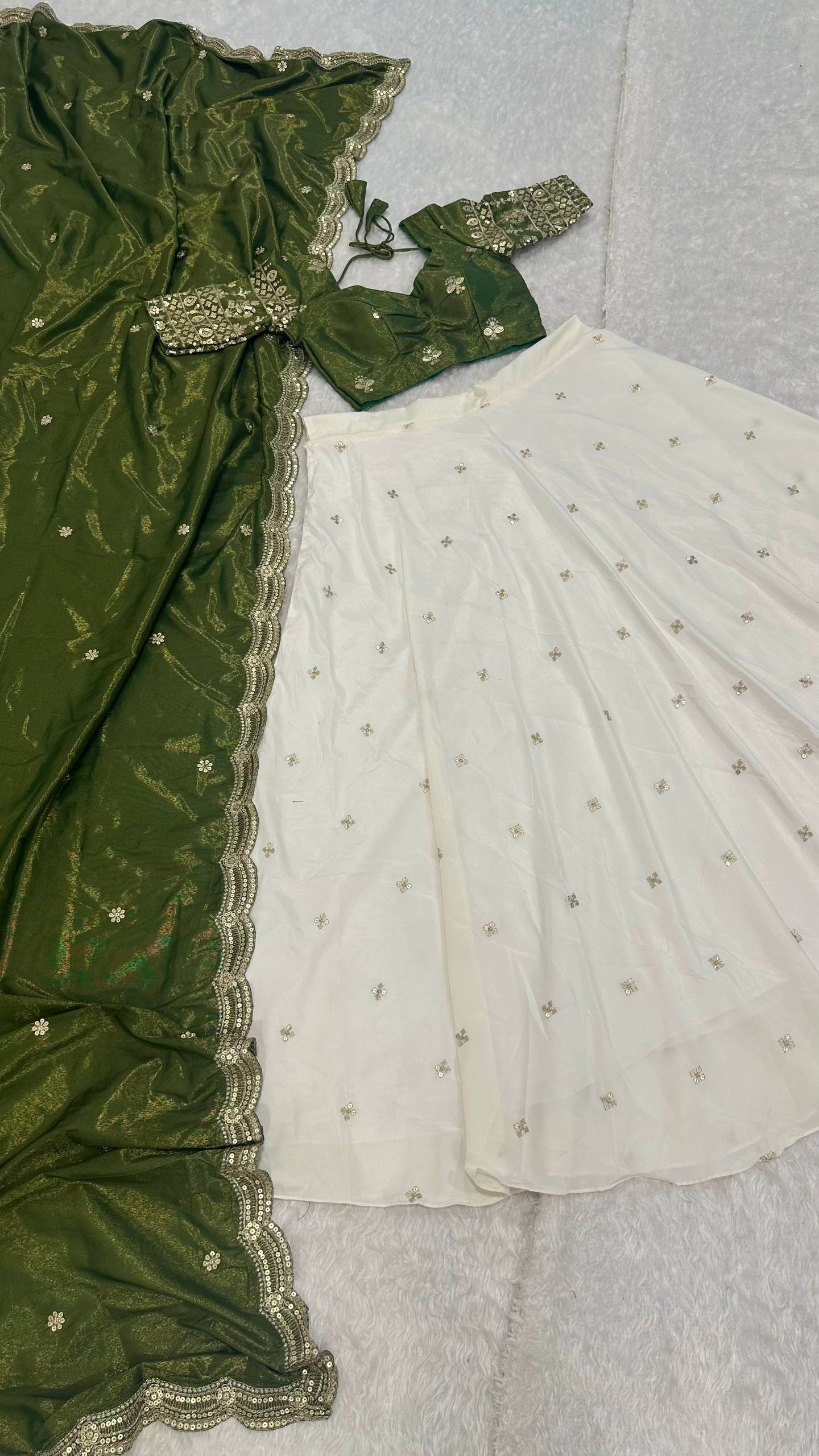 Ravishing Green Color Zari Work Lehenga Choli