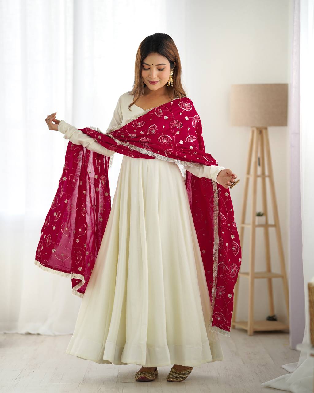Gorgeous Black Color Vichitra Silk Work Anarkali Gown