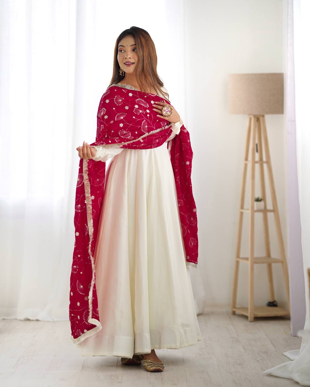 Gorgeous Black Color Vichitra Silk Work Anarkali Gown