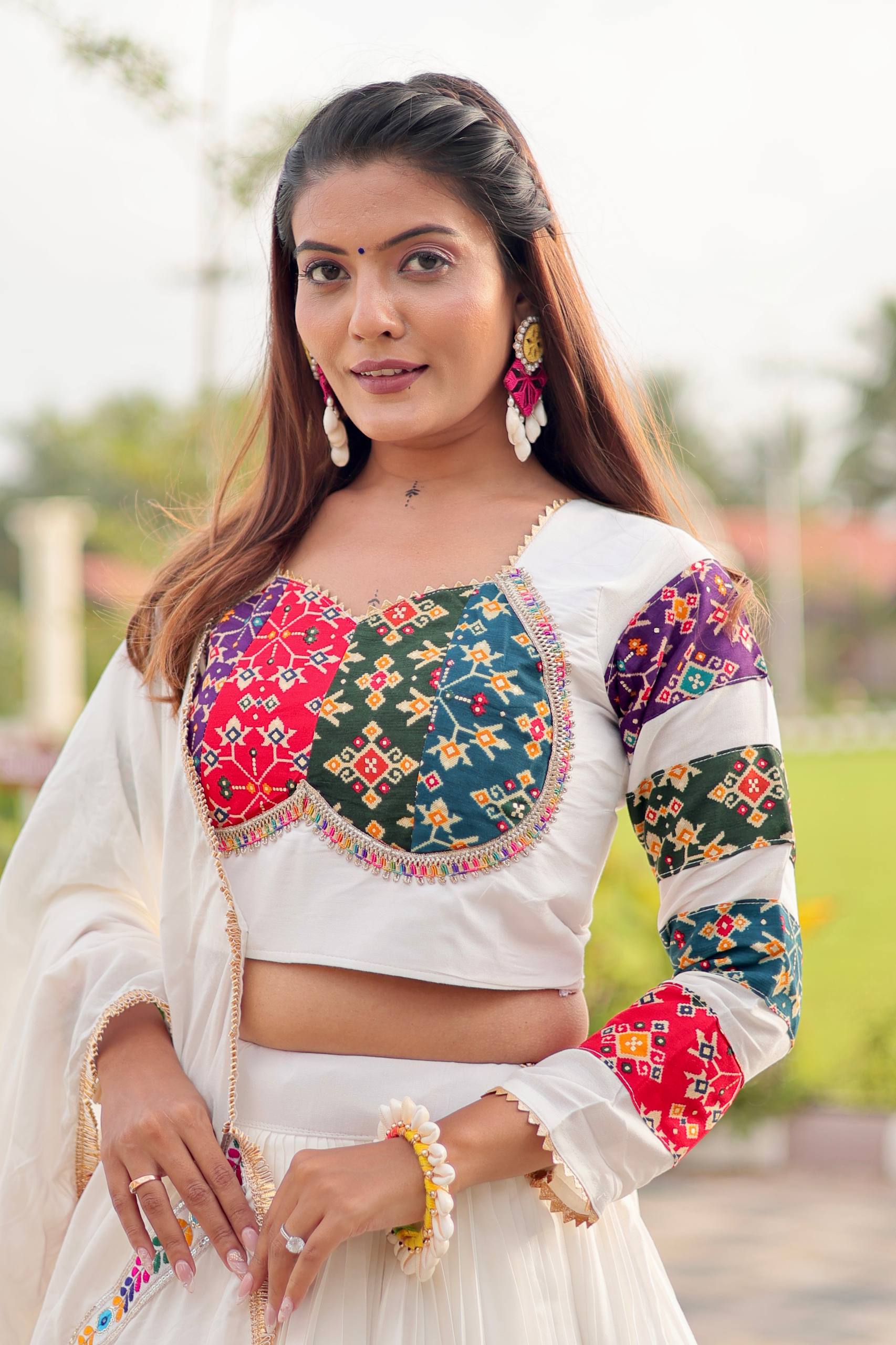 White Color Navratri Wear Designer Lehenga Choli