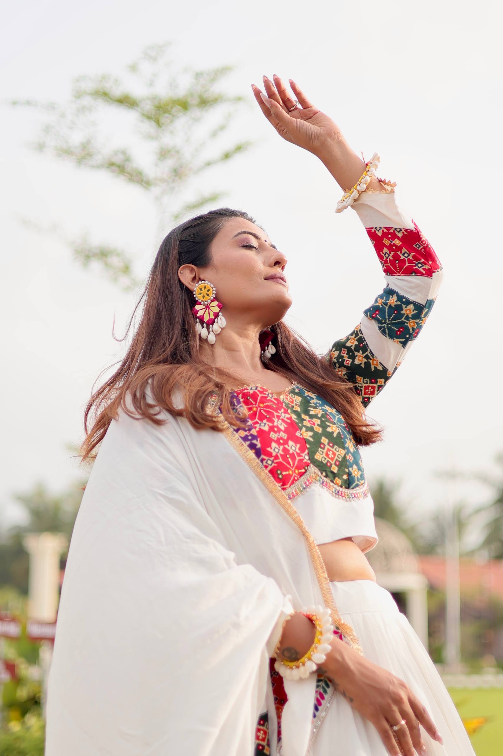 White Color Navratri Wear Designer Lehenga Choli