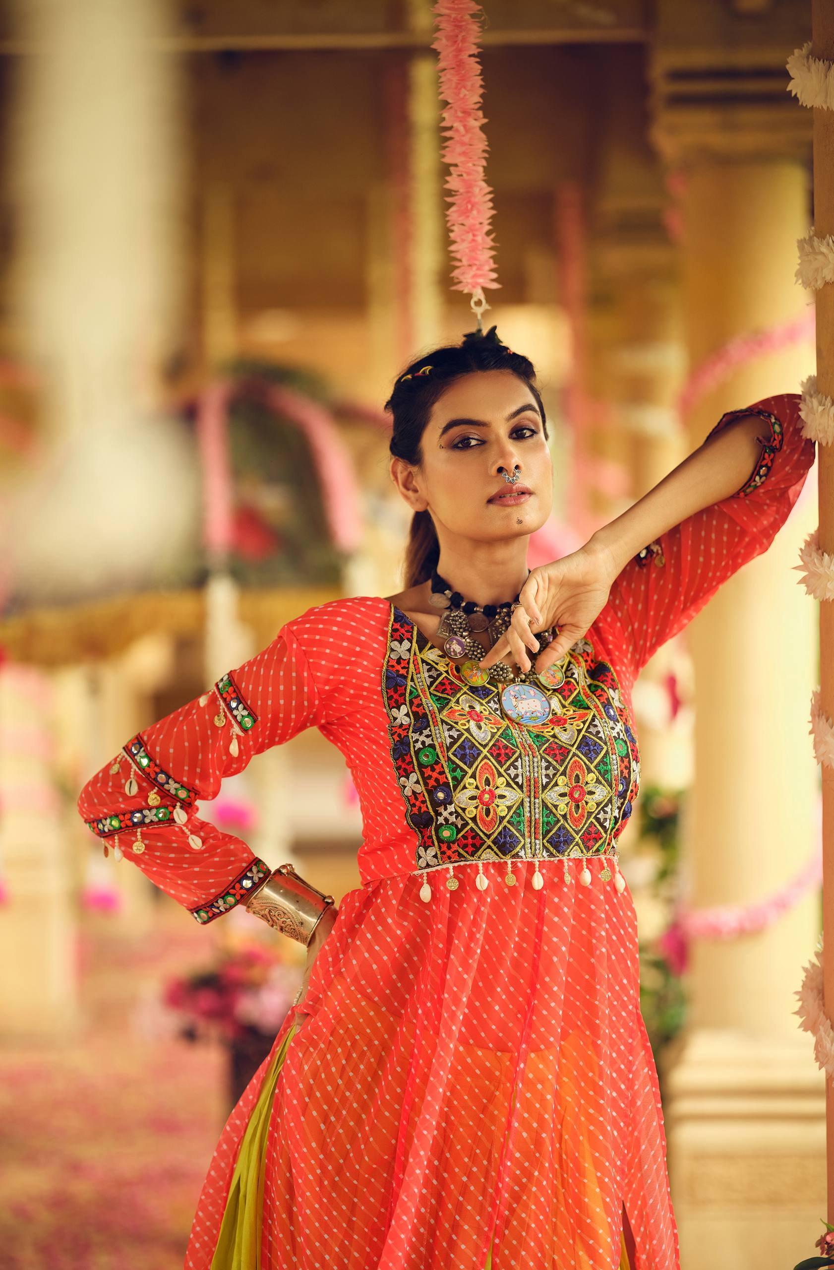 Attractive Embroidery Work Designer Lehenga Choli For Navratri