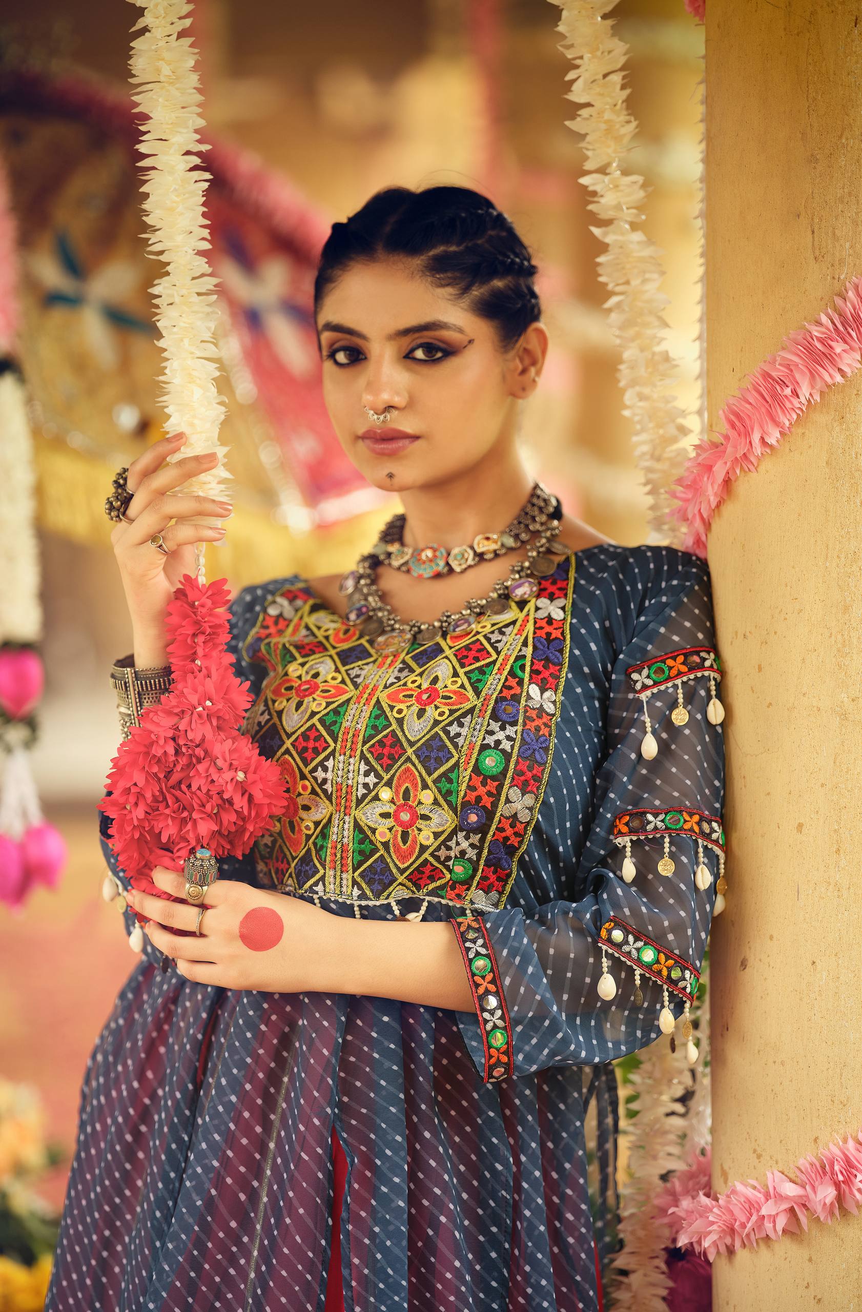 Attractive Embroidery Work Designer Lehenga Choli For Navratri