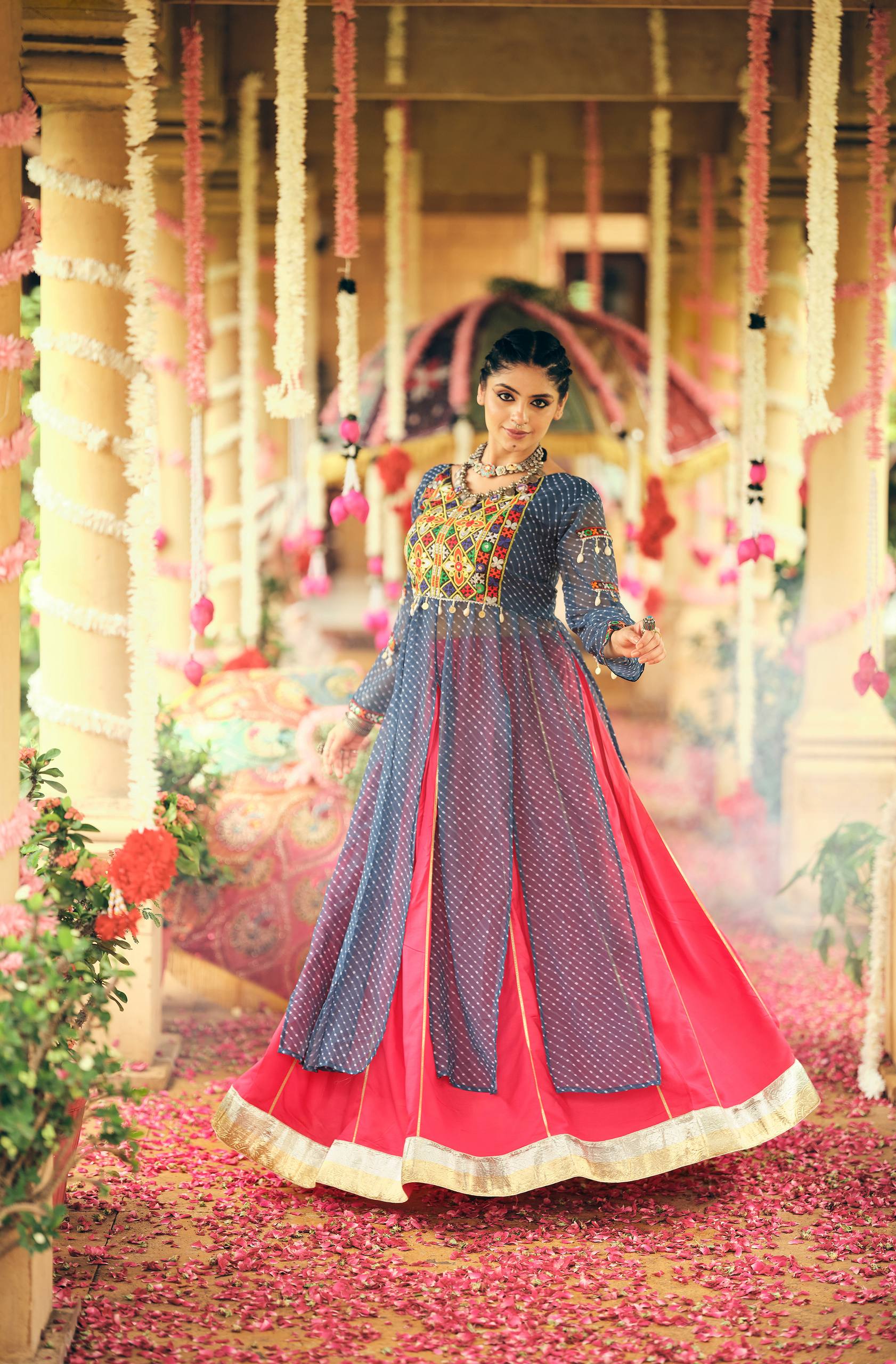 Attractive Embroidery Work Designer Lehenga Choli For Navratri