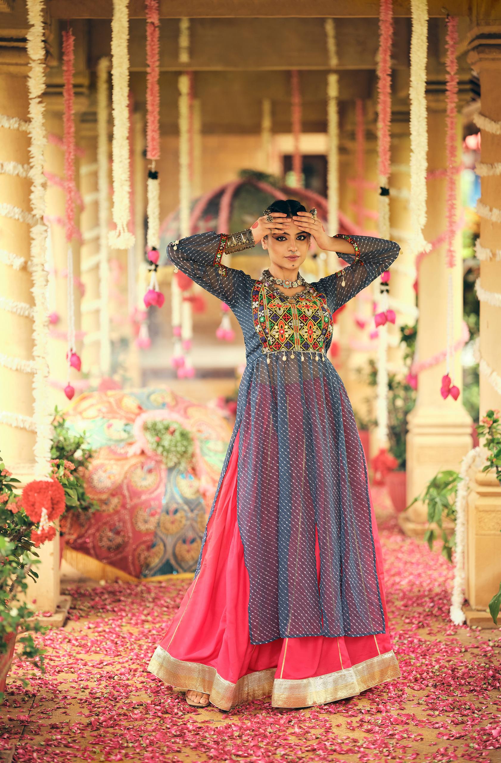 Attractive Embroidery Work Designer Lehenga Choli For Navratri