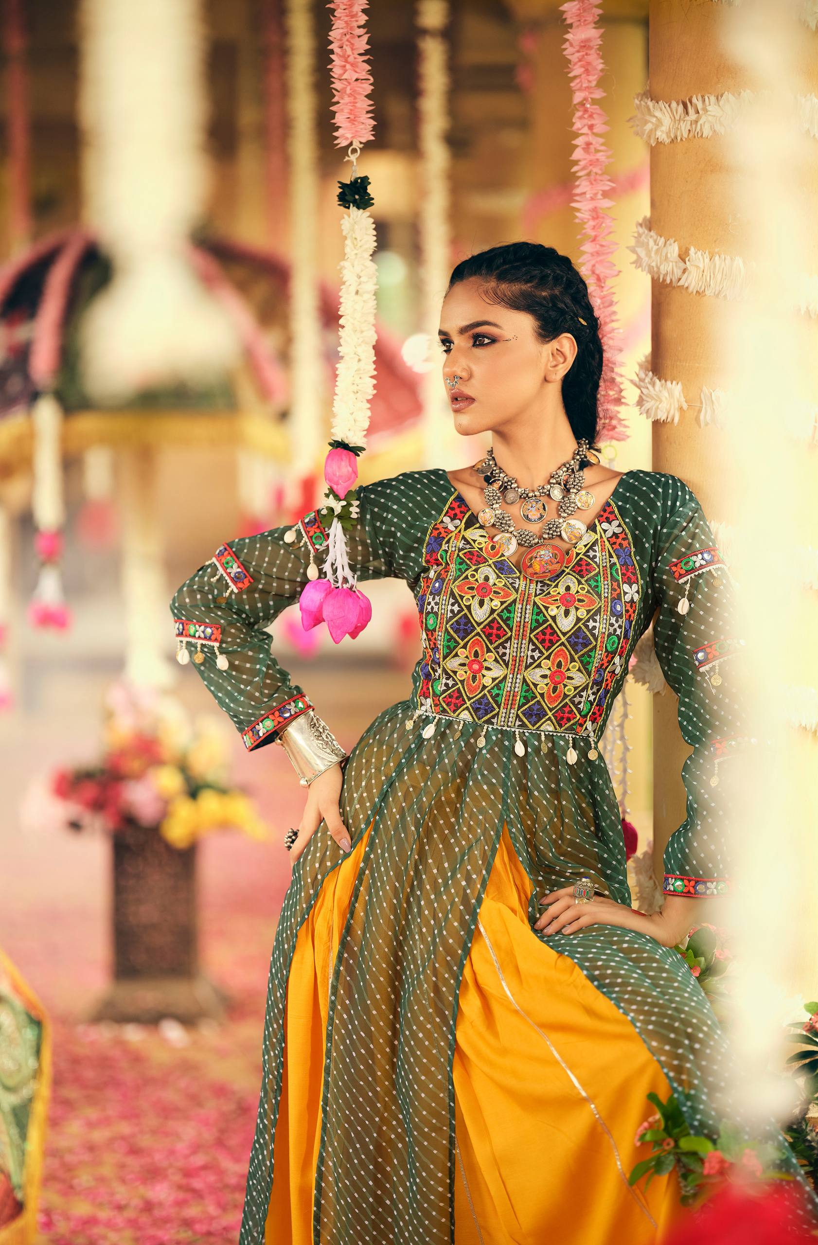 Attractive Embroidery Work Designer Lehenga Choli For Navratri