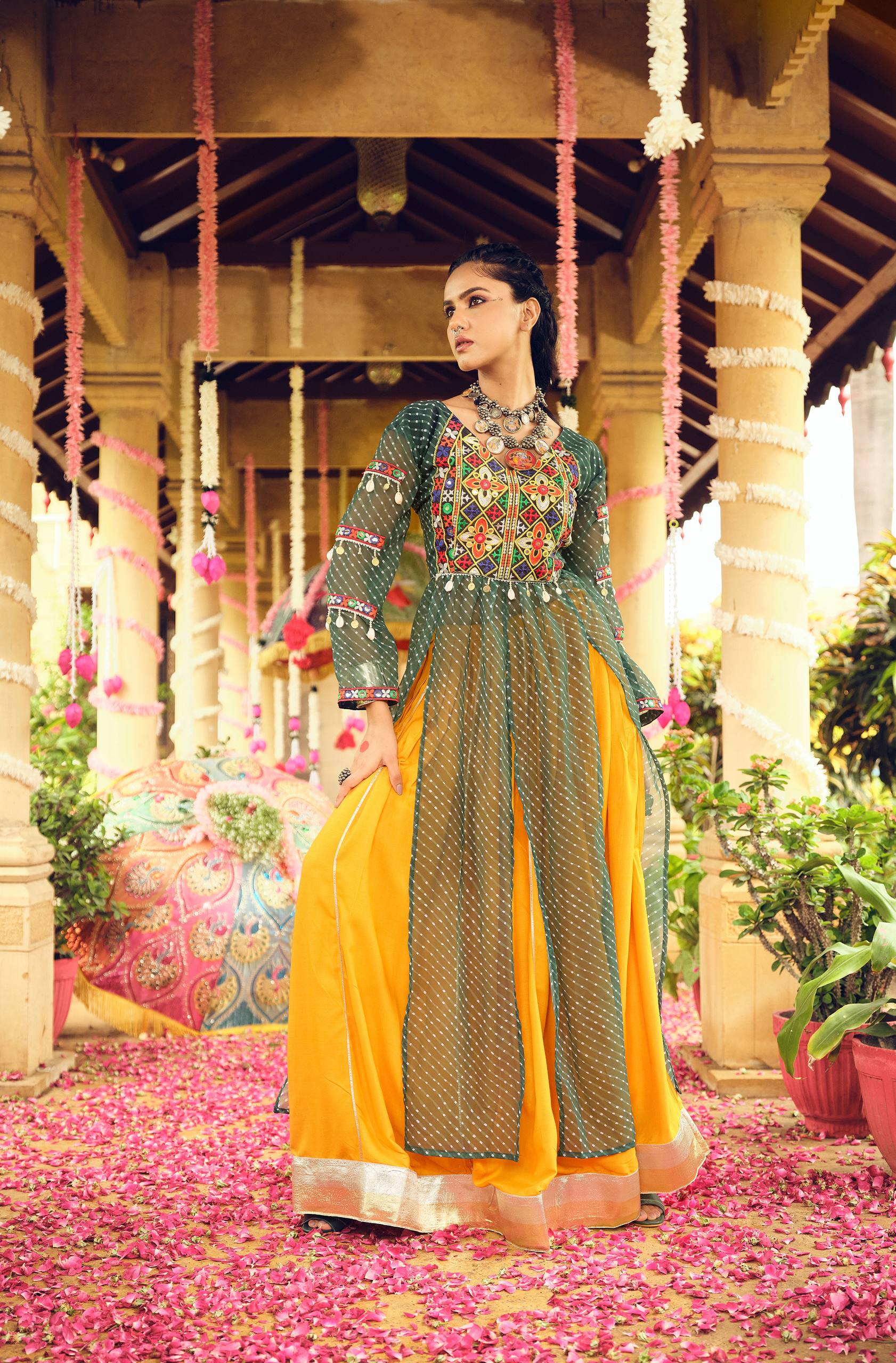 Attractive Embroidery Work Designer Lehenga Choli For Navratri