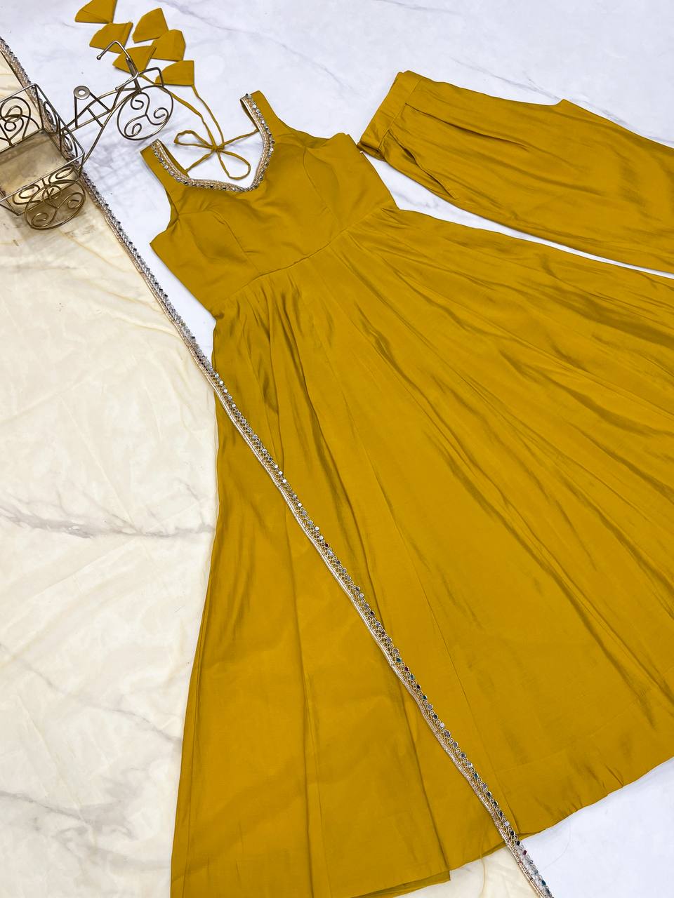 Trendy Yellow Color Fully Flared Anarkali Suit