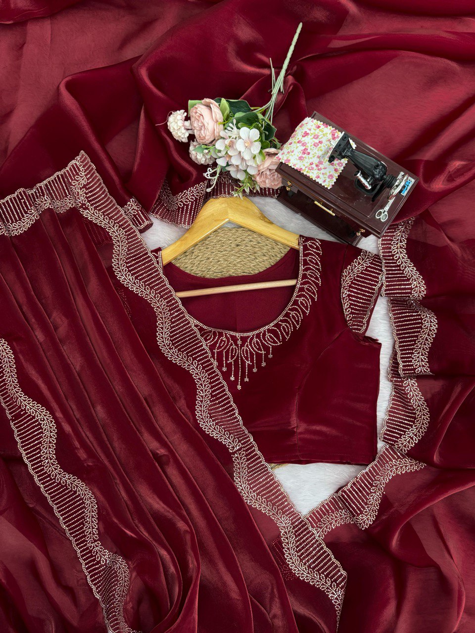 Ravishing Maroon Color Jimmy Chu Saree