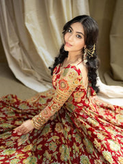 Fancy Red Color Sequins With Embroidery Work Gown