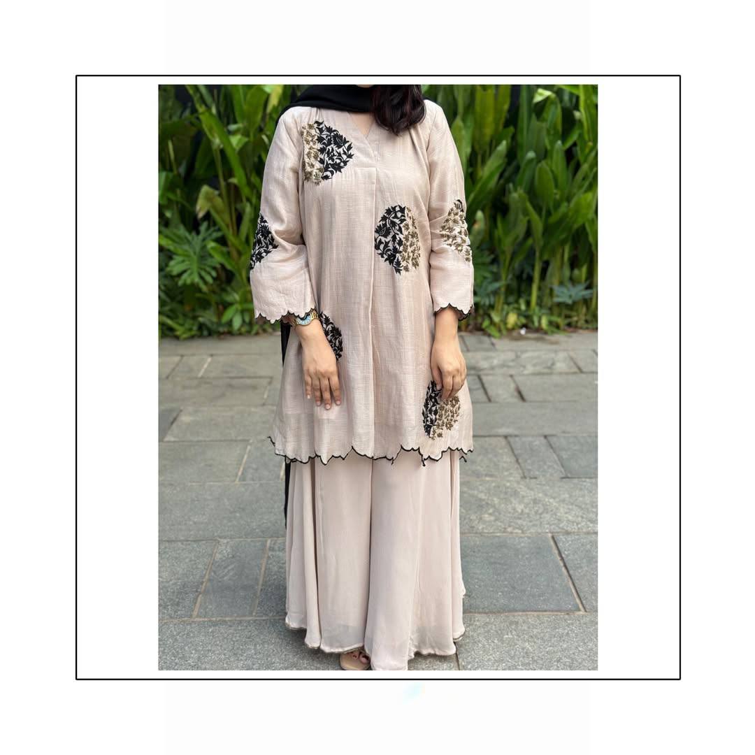 Fancy Pink Roman Silk with Zari Work Palazzo Suit