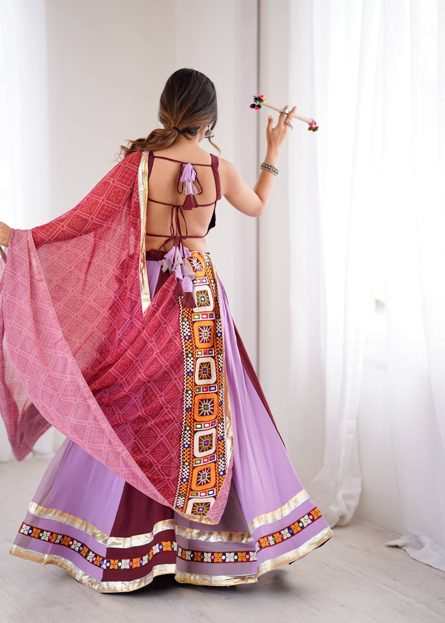 Trendy Pink Rayon With Mirror Work Lehenga Choli