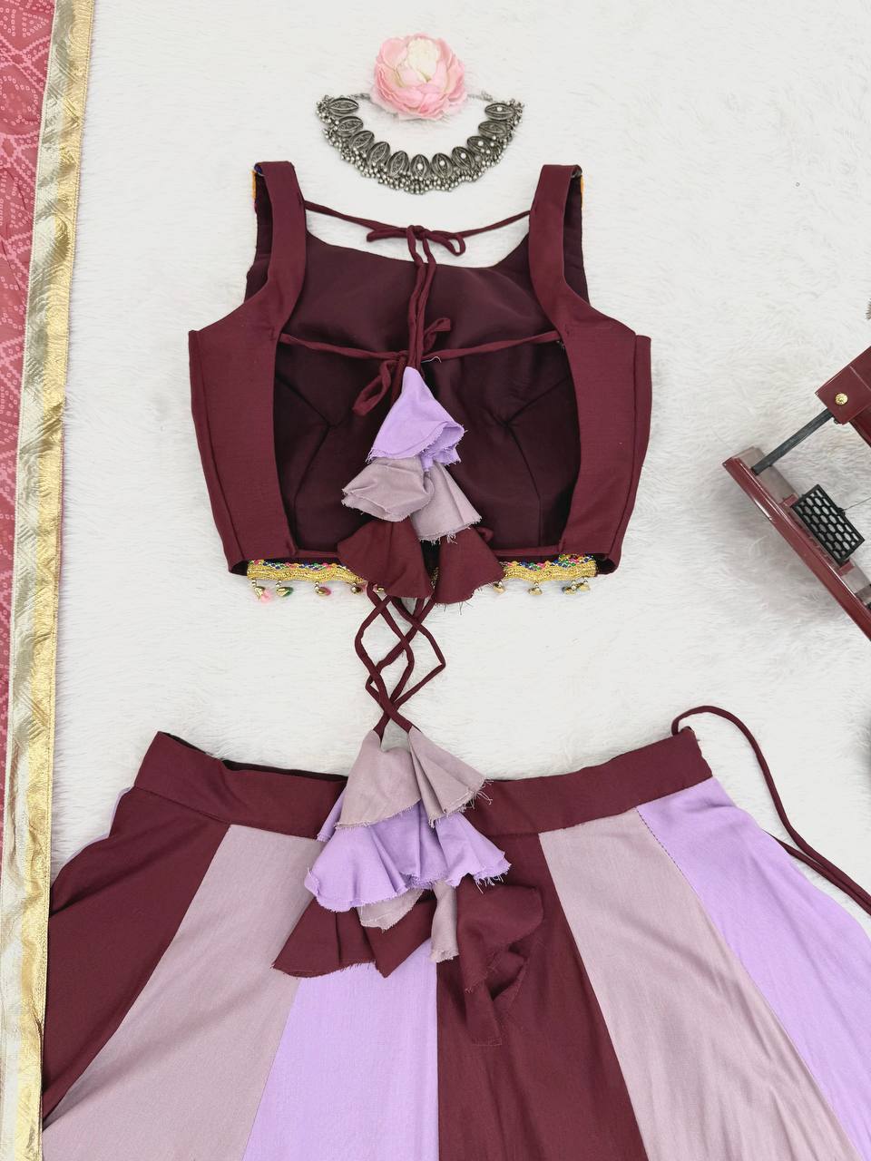 Trendy Pink Rayon With Mirror Work Lehenga Choli
