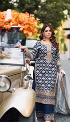 Stylish Blue Georgette Sequence Work Palazzo Suit