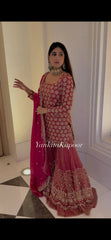 Lovely Red Georgette Sequence Work Sharara Suit