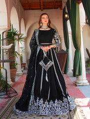Ravishing Black Velvet with Sequence Work Lehenga Choli