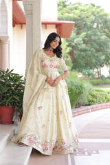 Lovely Gold Crush Work Lehenga Choli