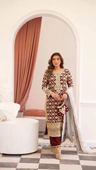 Trendy Maroon Georgette Chain Stitch Work Sharara Suit